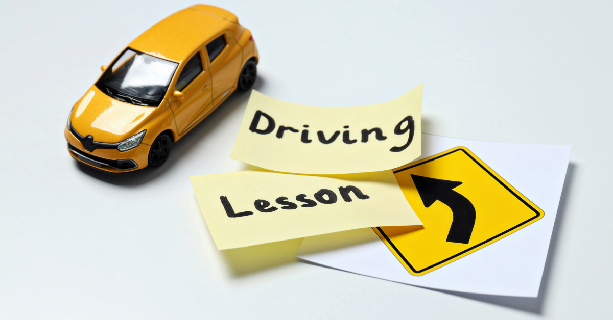 Traffic signs and vehicles on a white background
