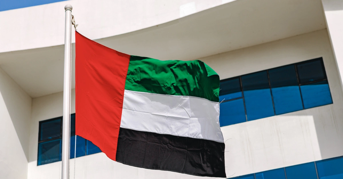 UAE flag flying in one of Dubai schools