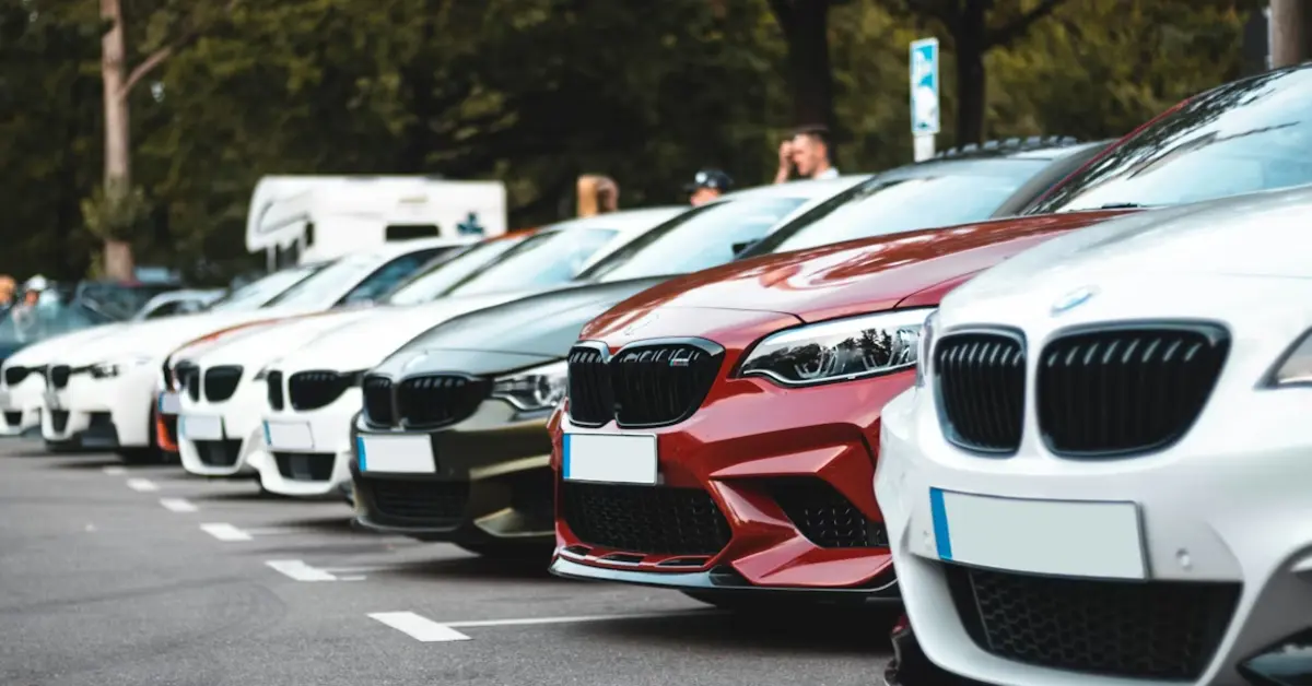 Vehicles parked in designated areas