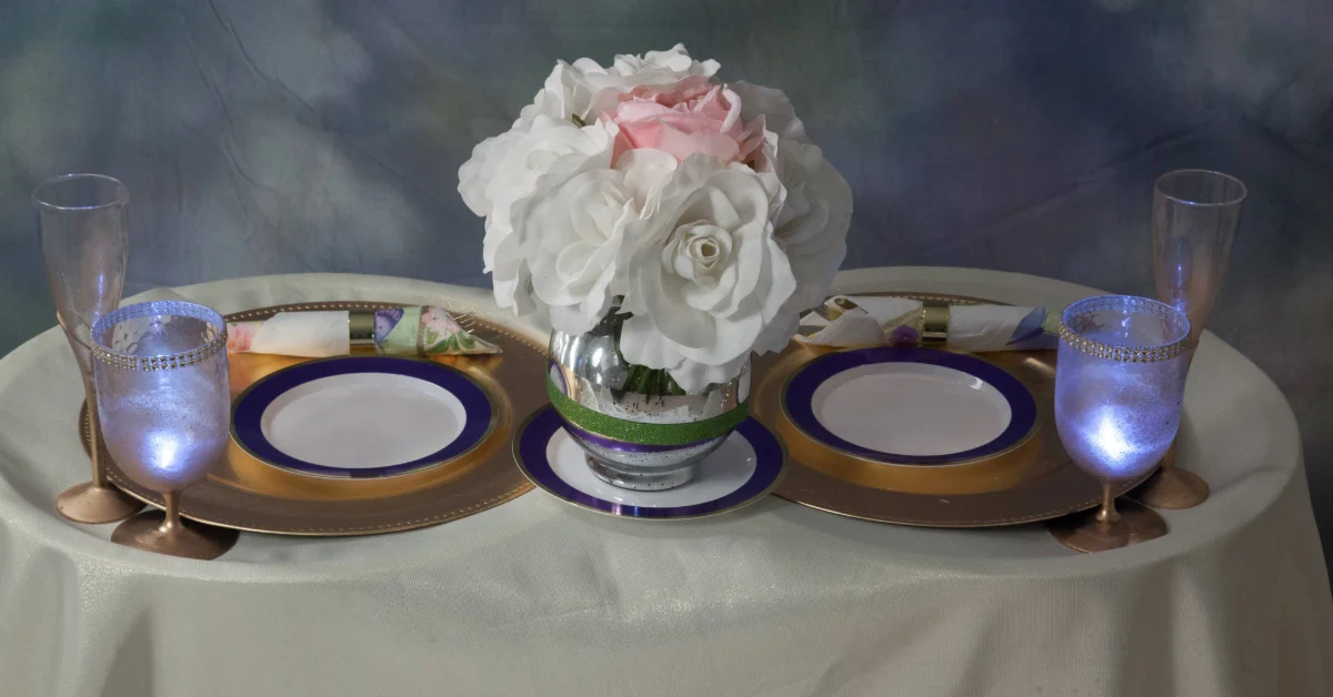 Couple’s dinner setting