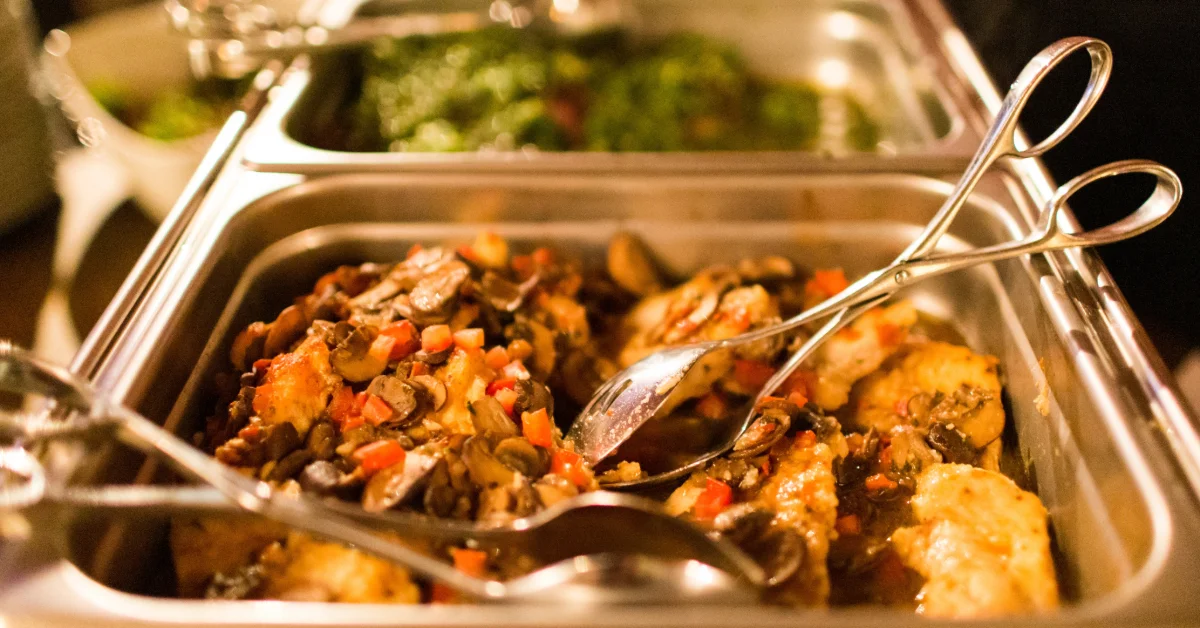 a delicious dish with mushrooms and potatoes