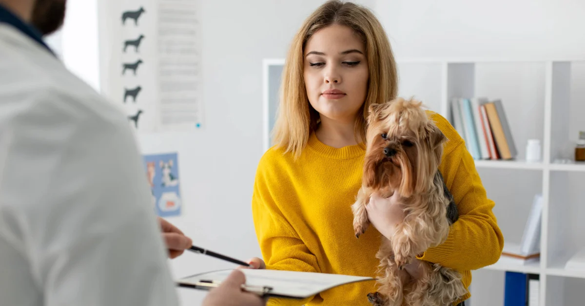 A woman checking the list of things to be done for Abu Dhabi pet registration