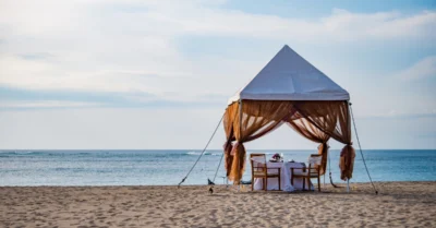 Romantic dinner on the beach