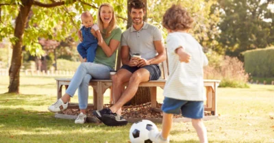 family enjoying in the park