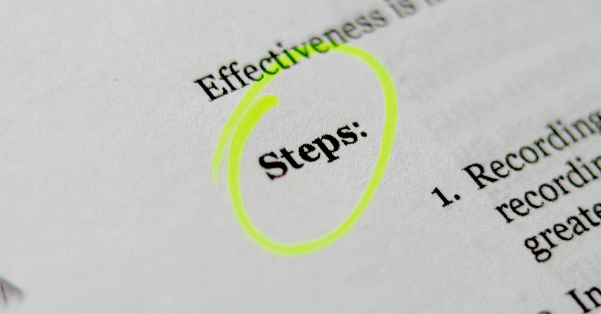 Steps highlighted on the paper with highlighter