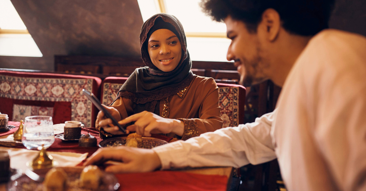 couple having a romantic dinner
