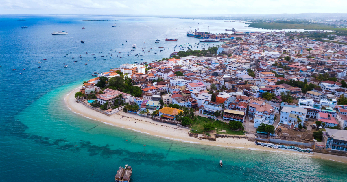 View of the tropical island of Zanzibar