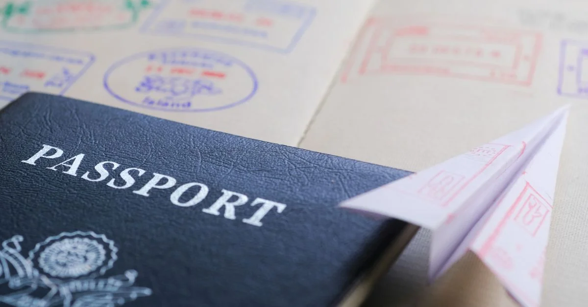 Travel documents including passport and paperwork