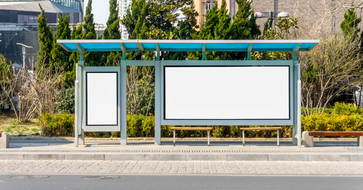 Advertising space at the bus stop