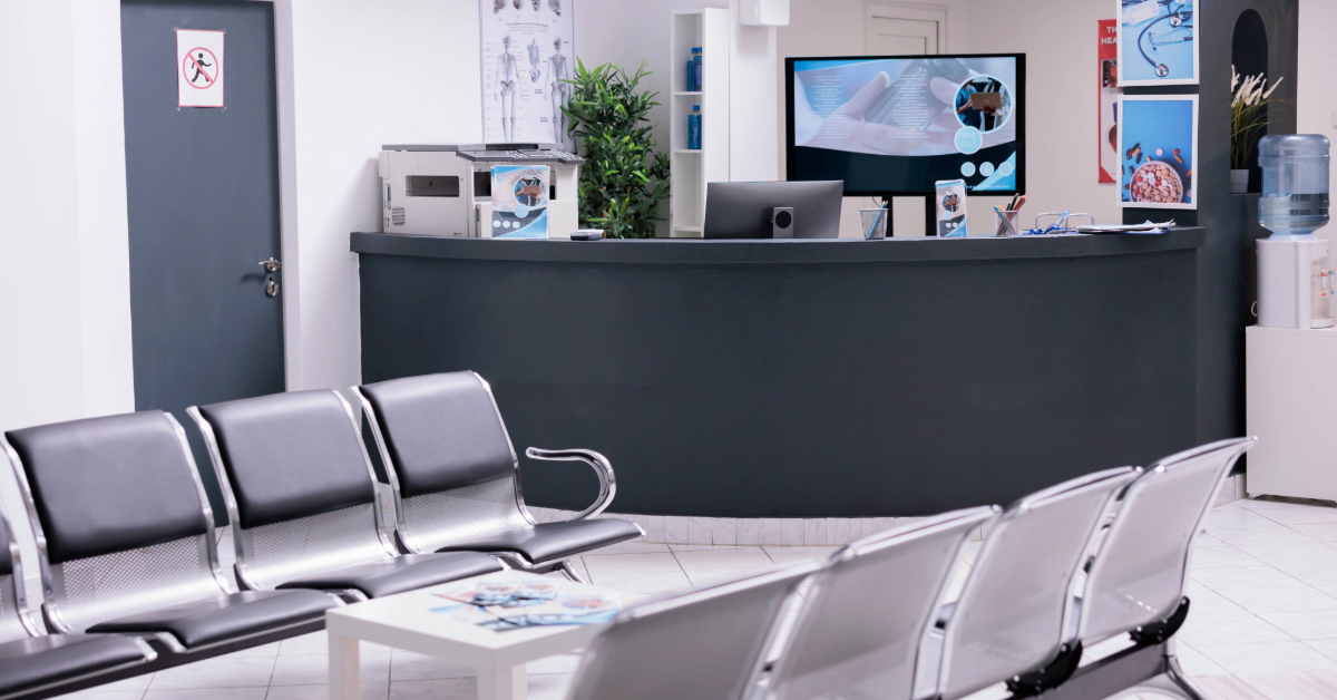 Clinical reception with waiting room