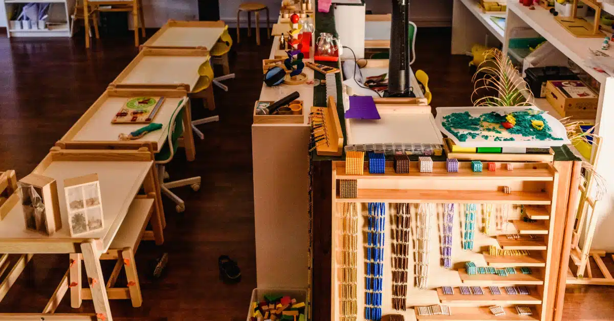 Geometry and mathematics materials in a Montessori classroom
