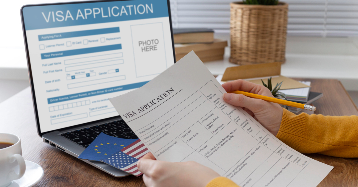 A person looking at the Iceland visa application form, both online and offline