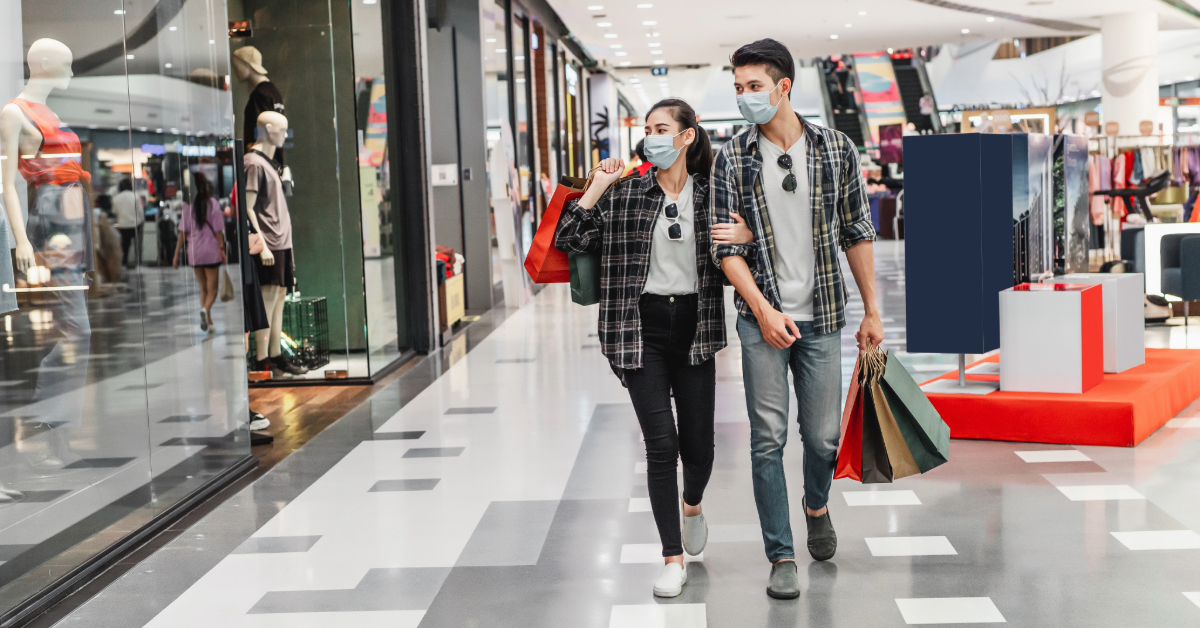 Storefronts at a mall