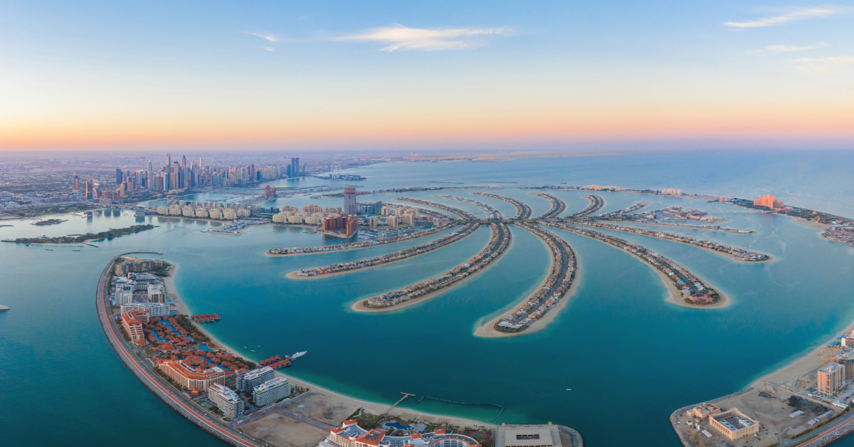 Aerial view of The Palm Jumeirah Island