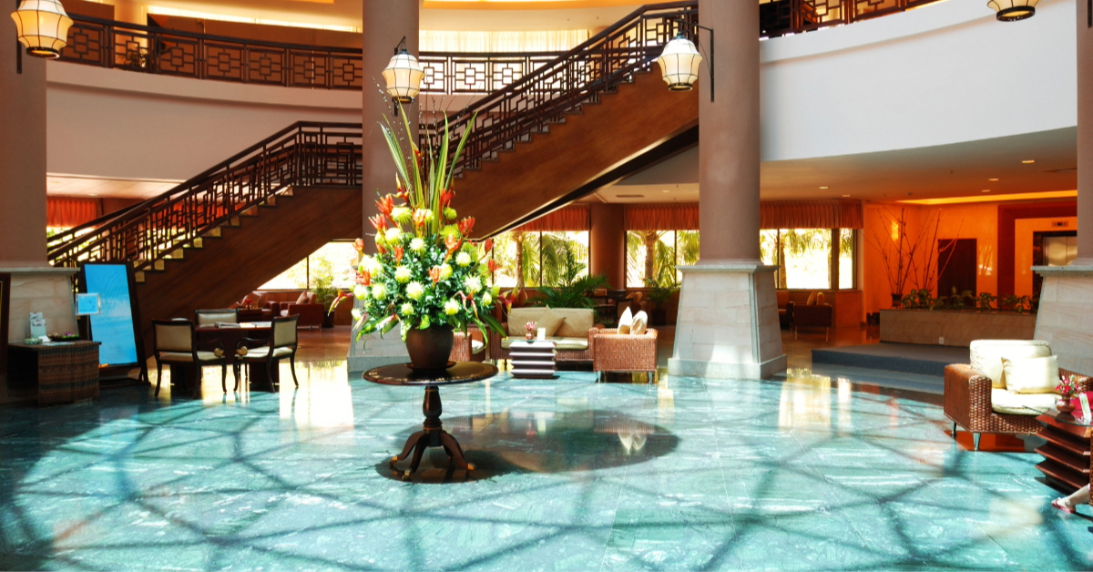 Luxury hotel lobby