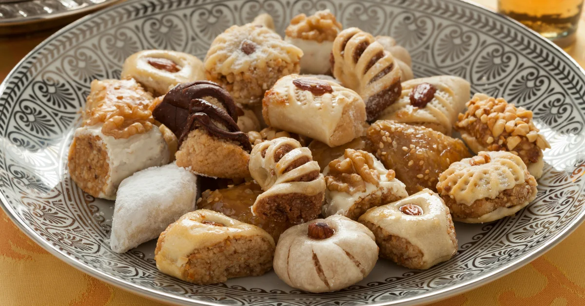 صورة توضح مخبوزات محلات كعك العيد في دبي&nbsp;