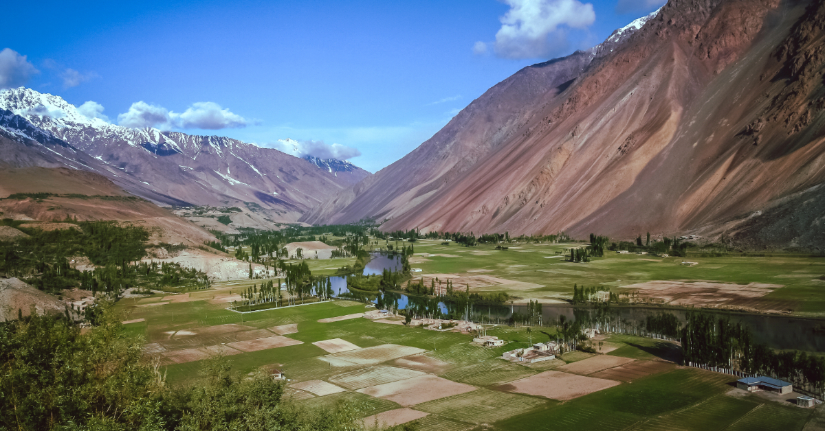 Beautiful mountain valley in the Karakorum mountains in Pakistan