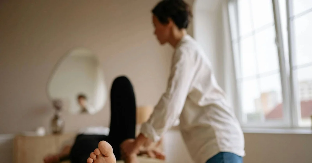 Chiropractic therapy room with a decompression table and rehabilitation equipment