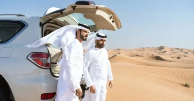صورة توضيحية لطريق السفر من دبي إلى مسقط