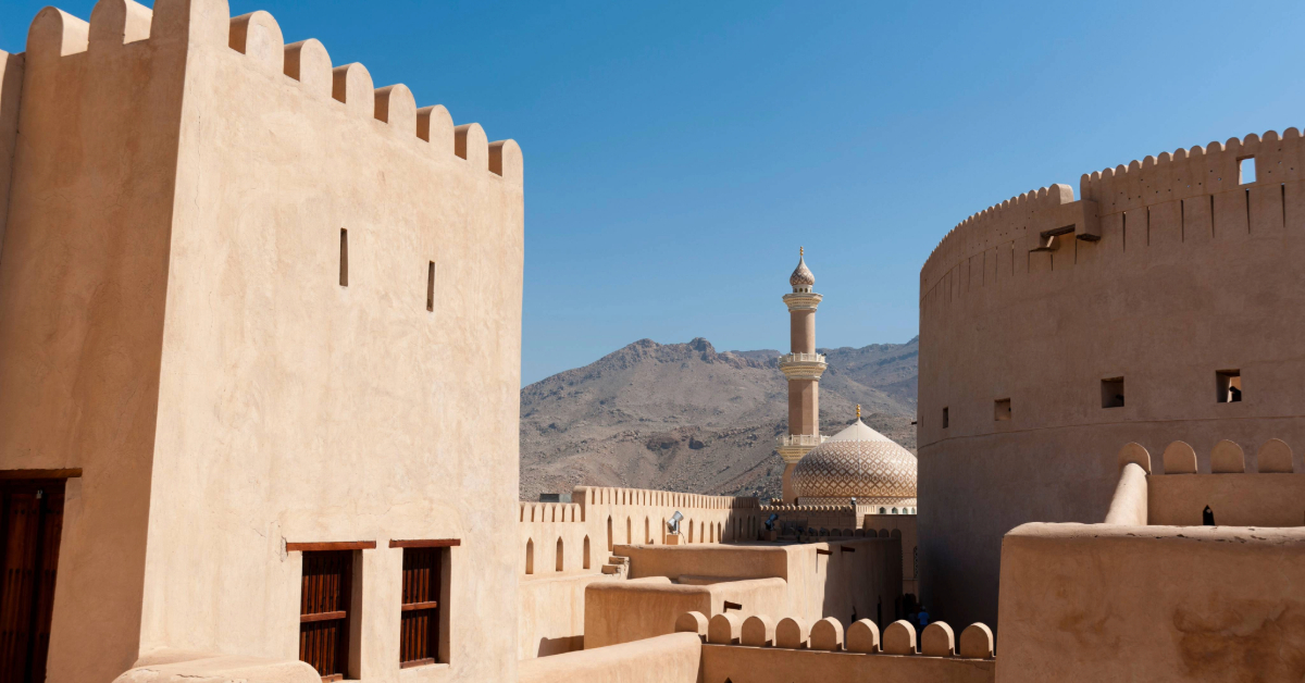 Ancient fort under the clear blue sky