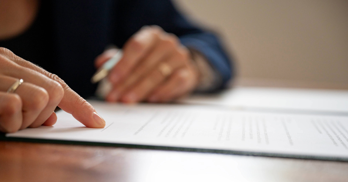 Applicant filling out papers