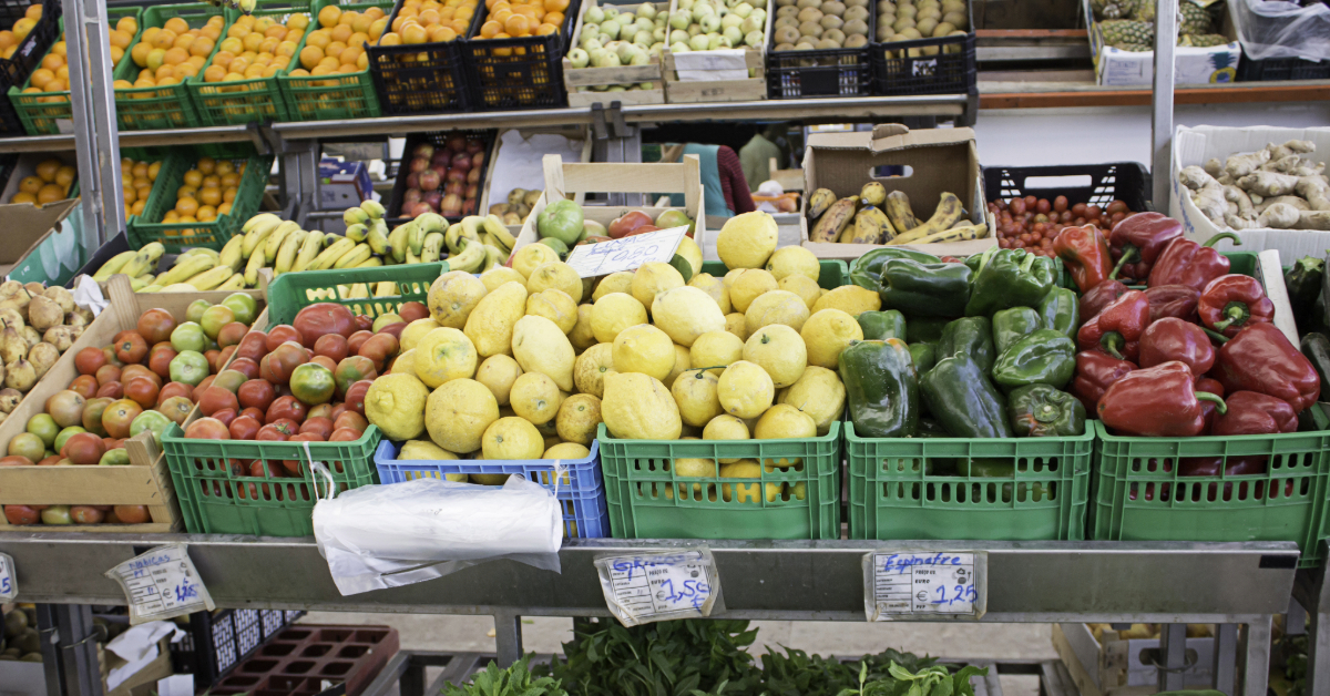 Fruits and vegetables at the market