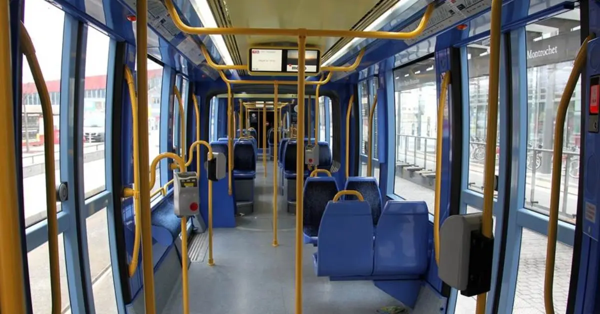 Inside a bus at the Samha Bus Station