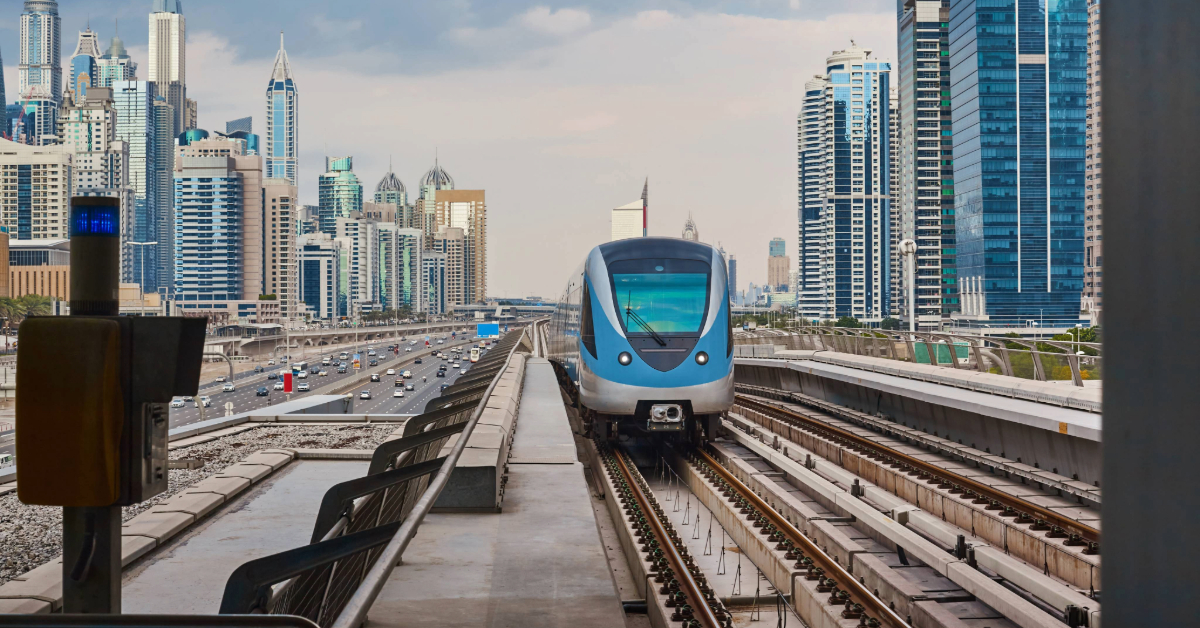 Metro arriving in Dubai