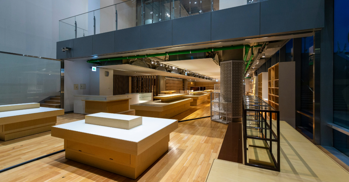 Multiple table top being sold in a shop