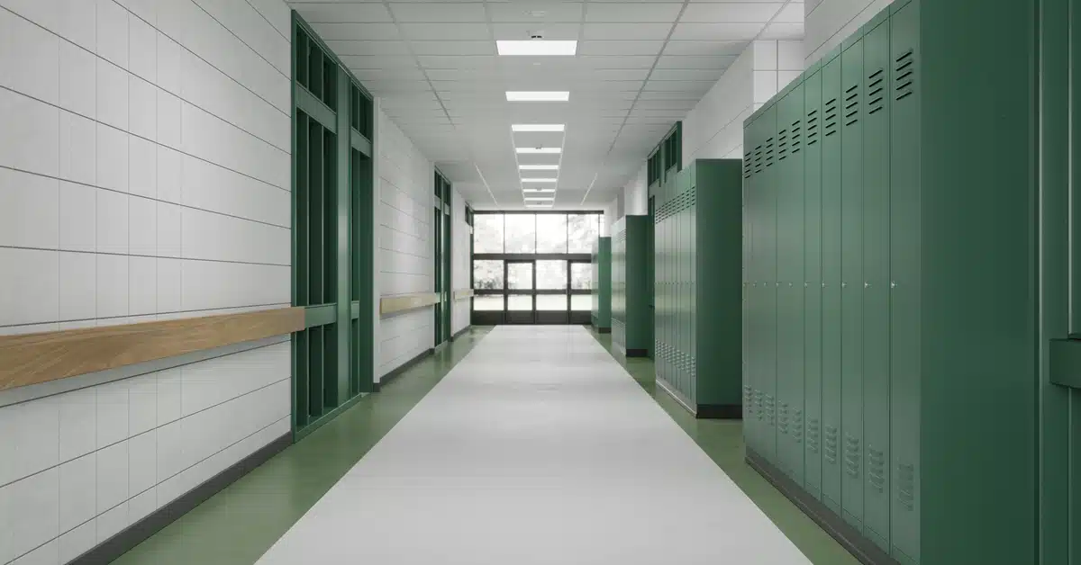 School hallway with lockers