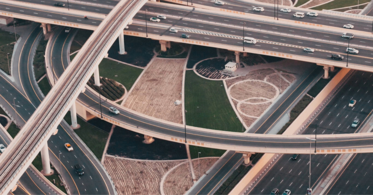 Traffic on a busy intersection on Sheikh Zayed highway