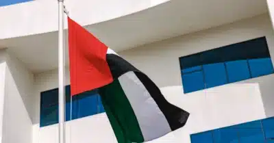 UAE flag on government building