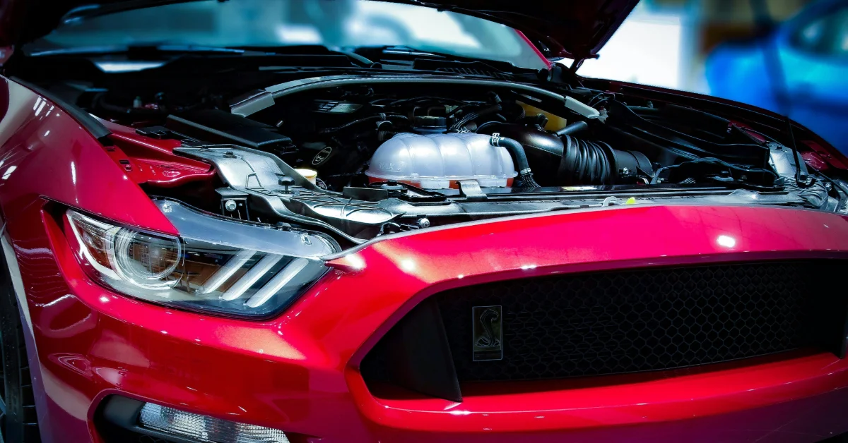 Engine of a Sportscar in an automotive company