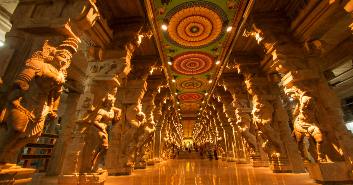 traditional bur dubai temple interior with decorative elements