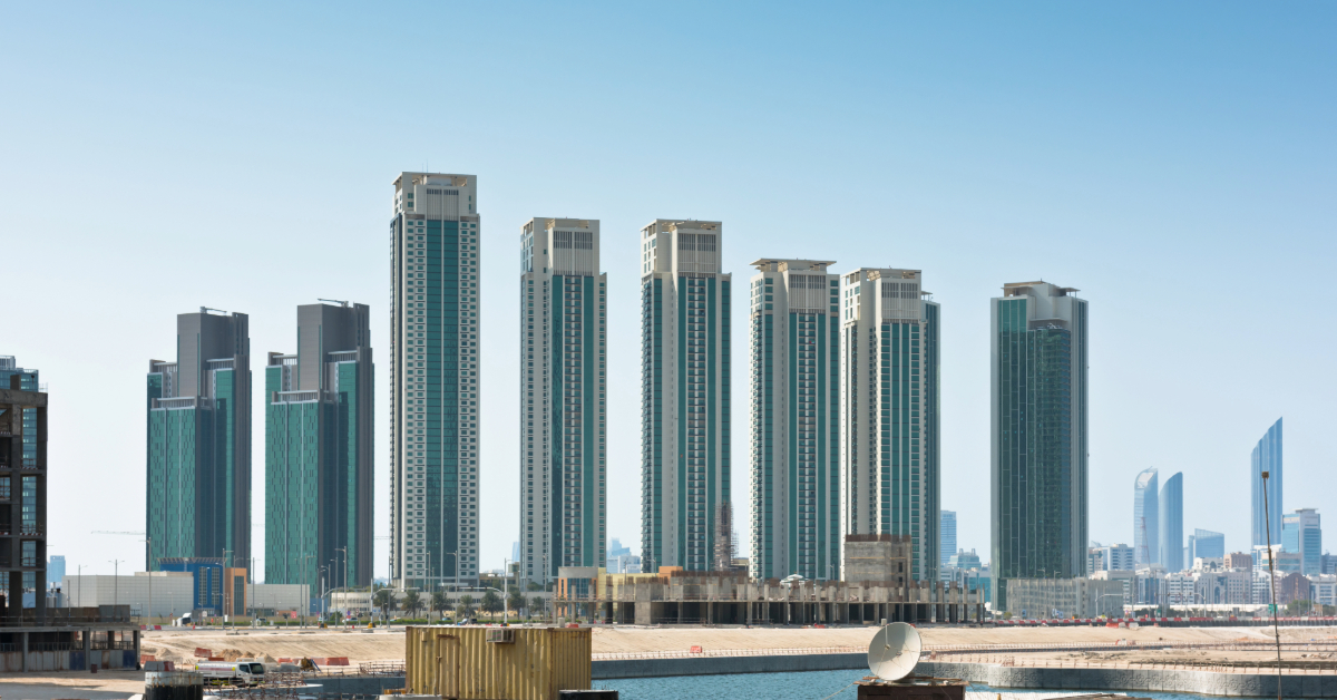 Abu Dhabi with skyscraper construction