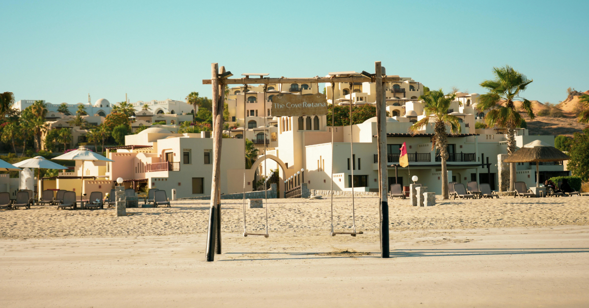 View of a hotel in front of Cove Beach