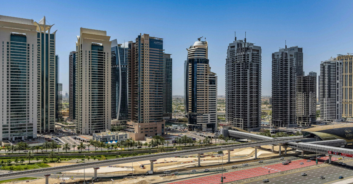 Dubai’s skyscrapers in the morning