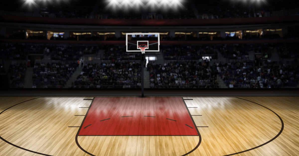 Empty basketball court