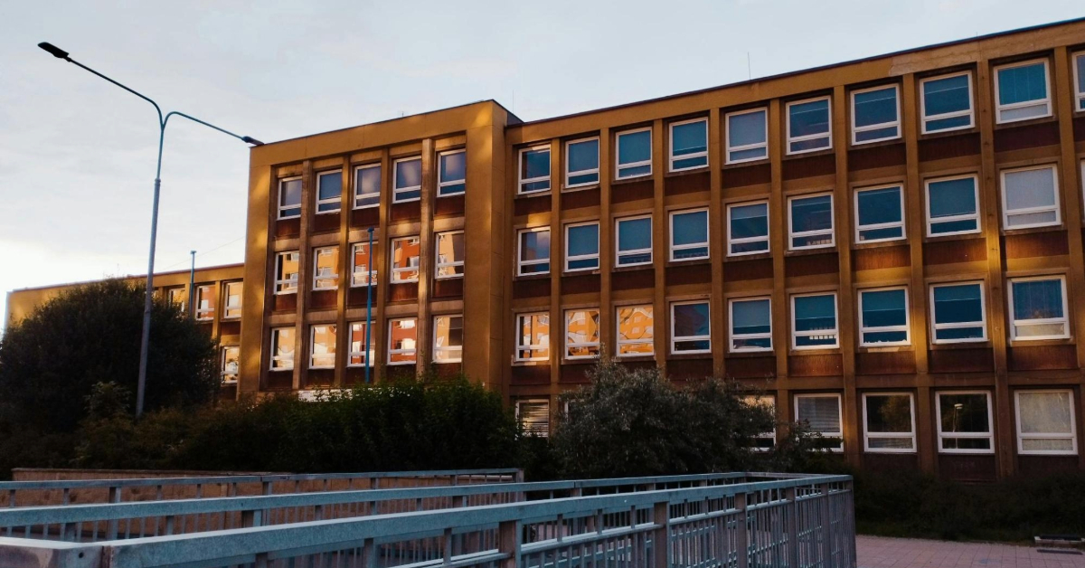 Modern school building in Sharjah