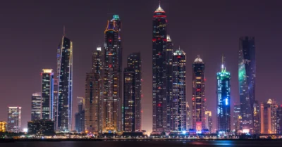 Night cityscape of Dubai city