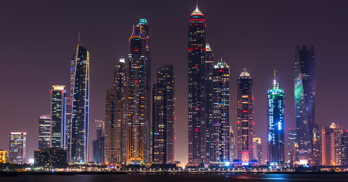 Night cityscape of Dubai city