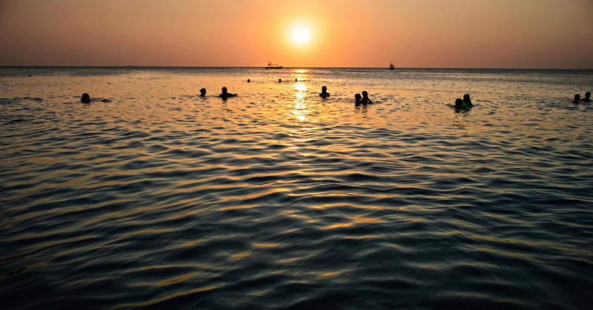 Night swimming in Abu Dhabi