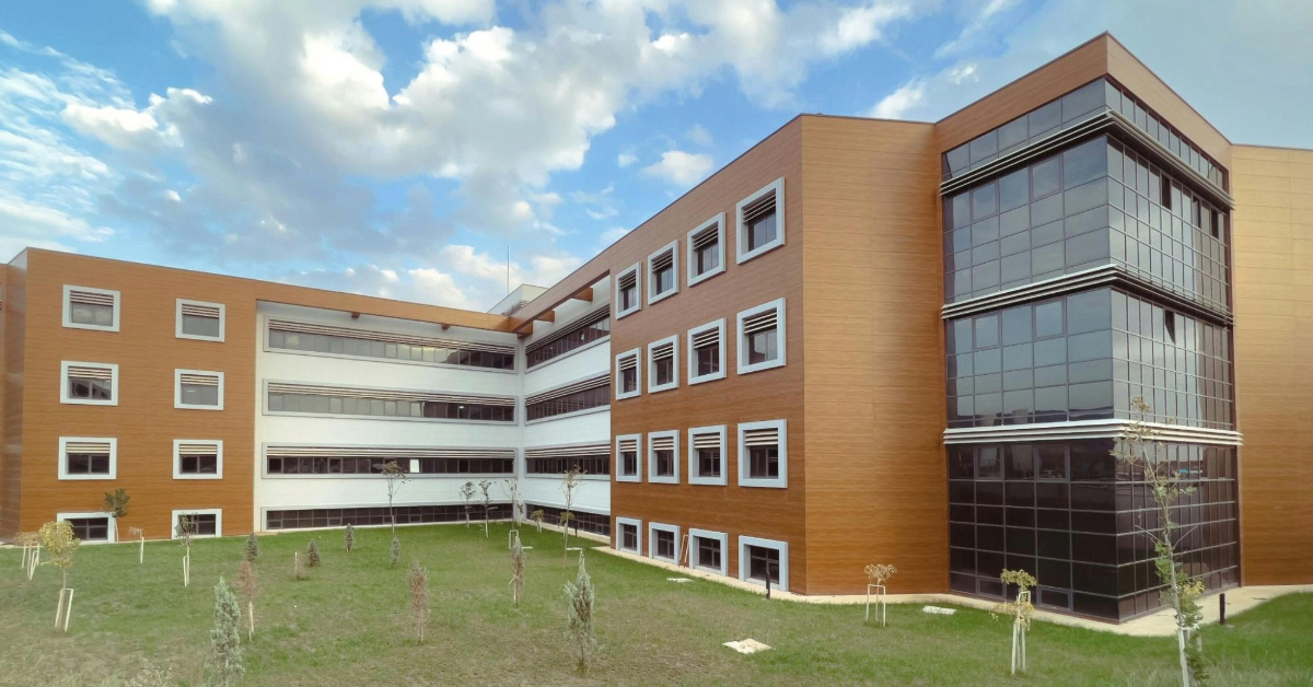 Exterior view of an international school campus in Sharjah