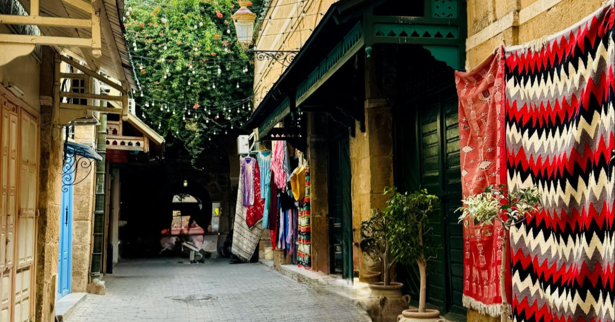 Historic interior of Souk Al Arsah Sharjah featuring traditional Emirati architecture