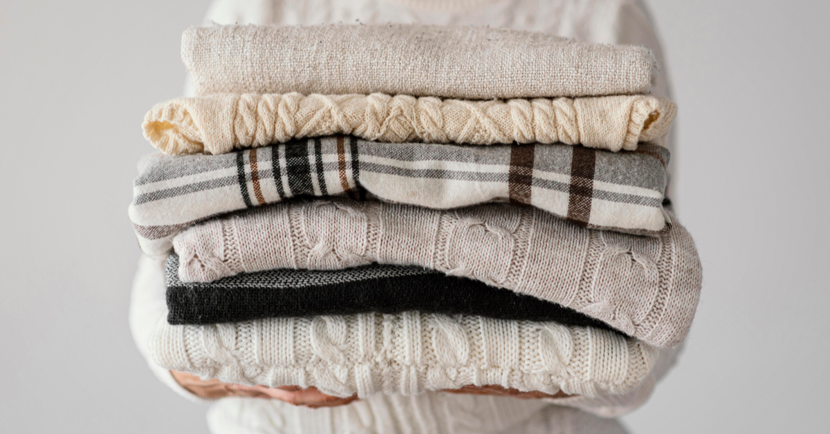 Folded laundry