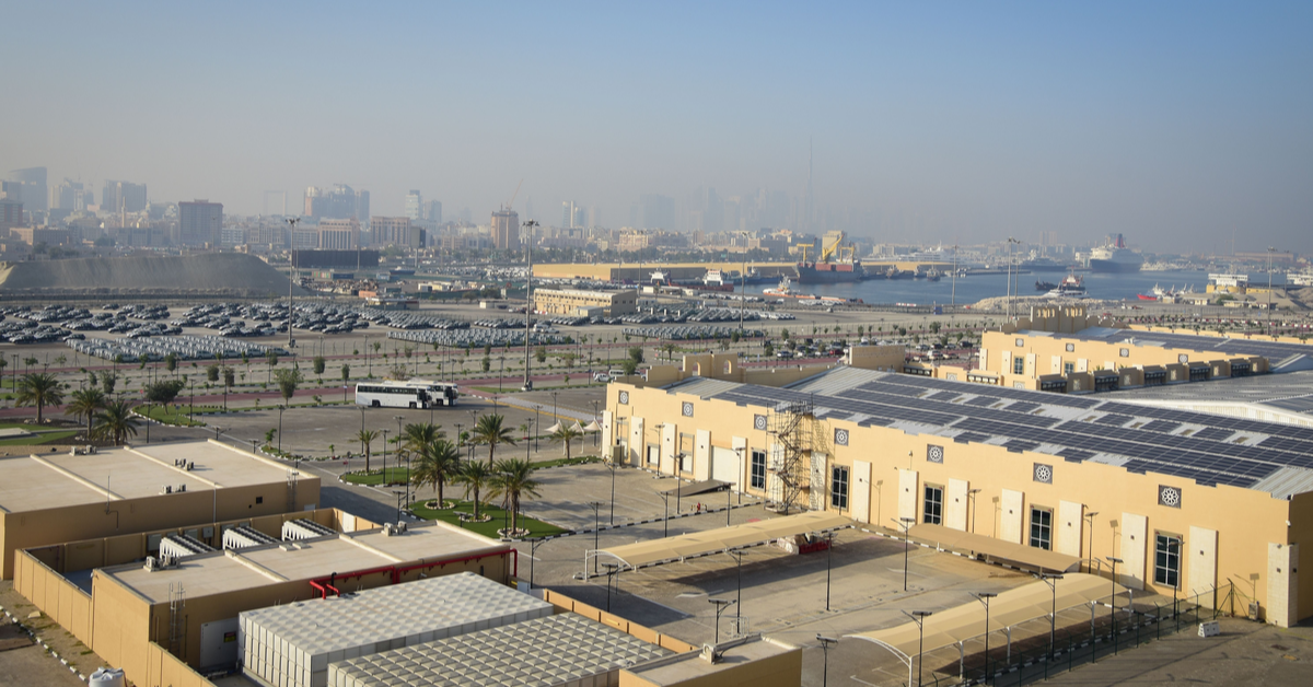 Industrial buildings near the Jebel Ali Port