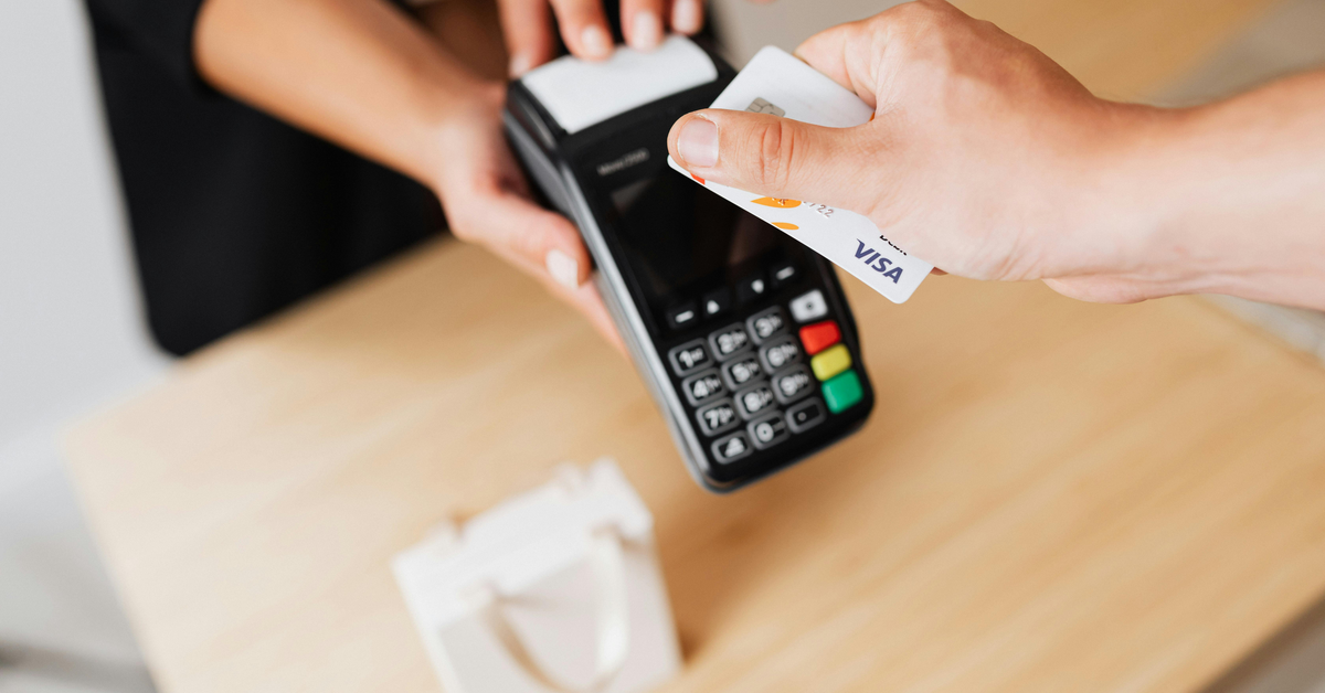 Man paying using a credit card