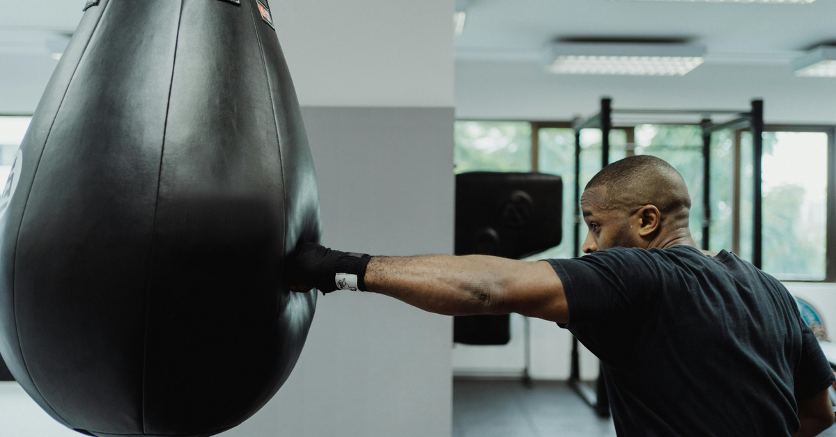 Man training with a bag