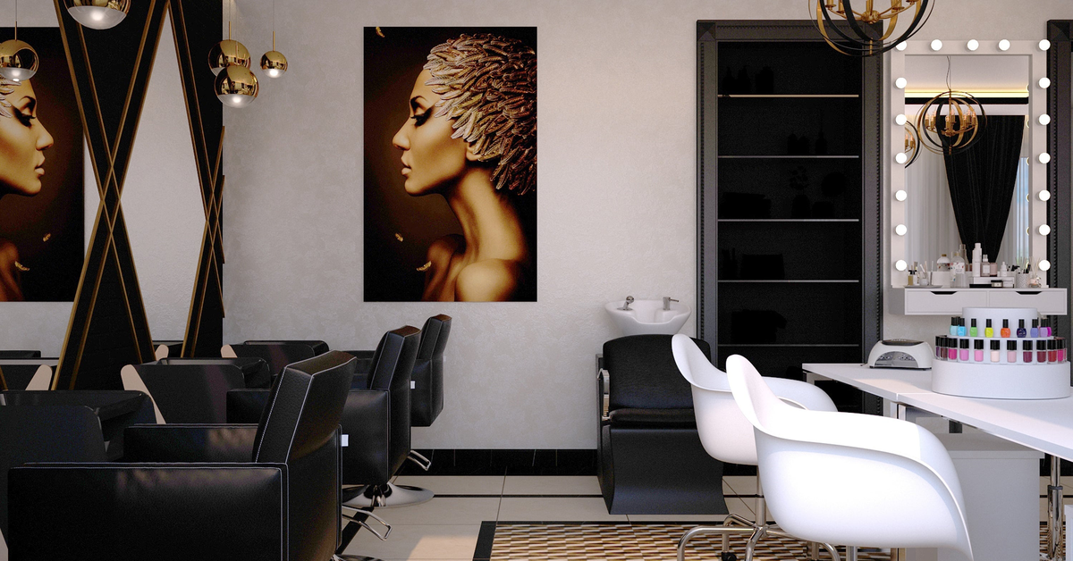 Sitting area inside a ladies' beauty salon