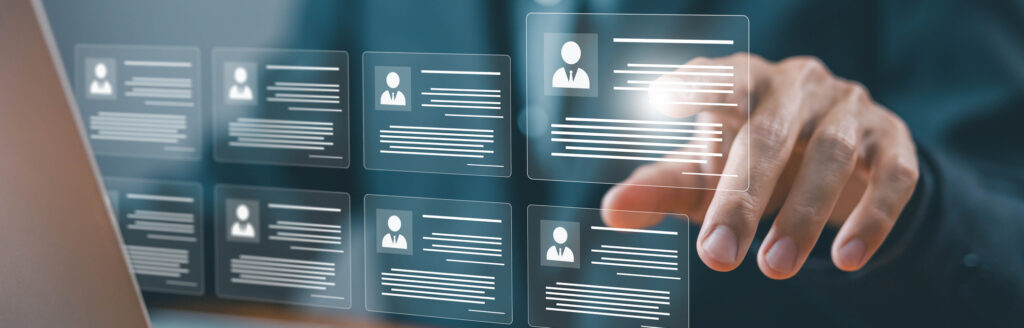 UAE real estate CRM dashboard concept with agent selecting digital client profiles—lead generation vs lead qualification, SLAs, PF Expert insights, WhatsApp workflows for a conversion engine